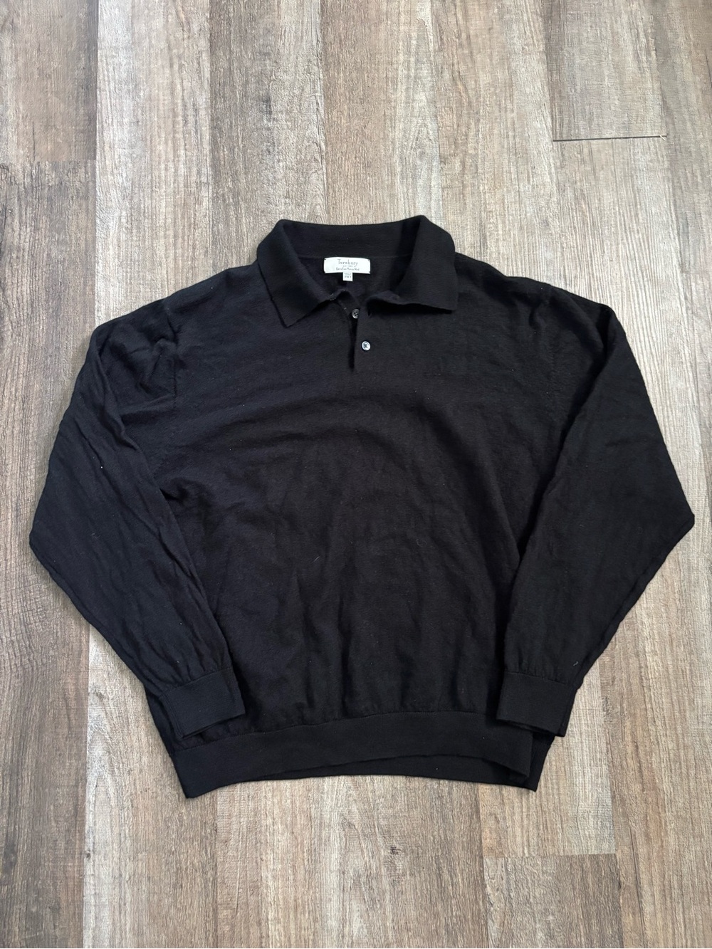 Turnbury Extra Fine Merino Wool Long Sleeve Polo Sweater